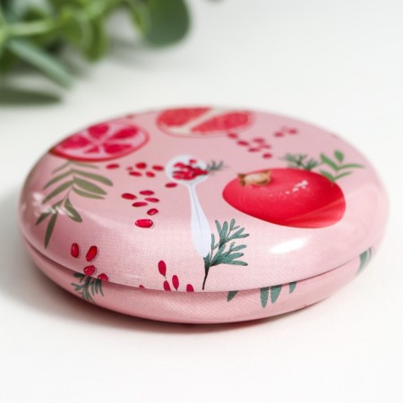 Casket Metal round "Fruits and vegetables" Packing 12 pcs 1.8x7x7 cm-5