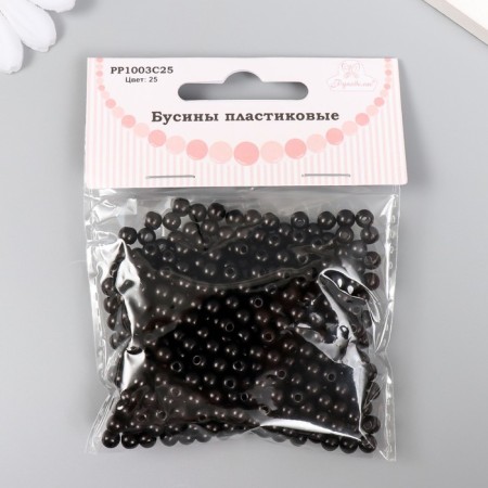 Set of beads "needlework" plastic, diameter 5 mm, 25 g, black-2