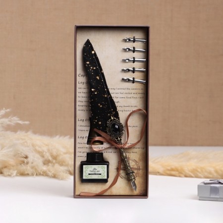 Gift Set 3B1 "Artifact": Power pen on a stand, ink, tips, black-1