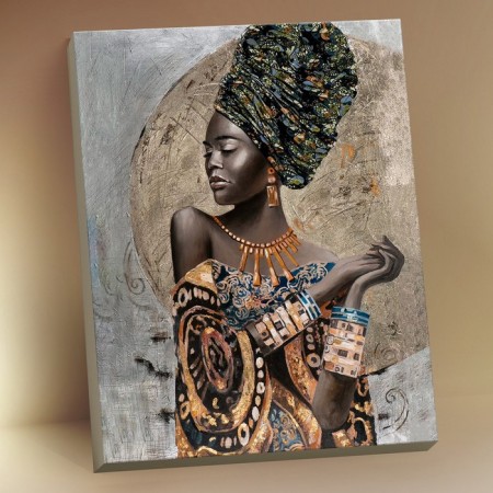 Picture on numbers with a whip 40 × 50 cm "African girl" 21 color