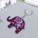 Acryl keychain "Elephant in flowers" using dudling technique 5.4x6.4 cm