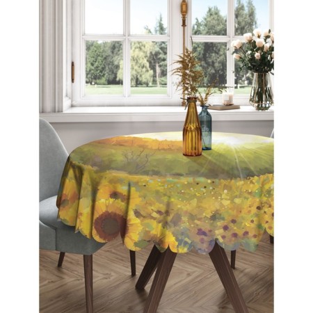 The tablecloth “Sunflower at dawn”, round, Saten, d = 150 cm
