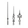 A set of 3 arrows for 50/75/77 mm watches, packing 10 pcs, black