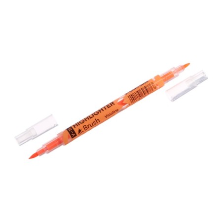 Textbook marker 0.5-3.5 mm Erichkrause Visioline V-16 Brush Neon, bilateral, orange neon, water-based ink-3
