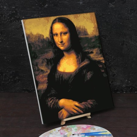 Picture on numbers on a canvas with a subframe of Mona Lisa Leonardo da Vinci, 40 x 50 cm-1