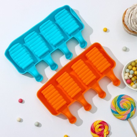 Ice Cream Form "Venice", silicone, 19.3 × 11 × 2.4 cm, 4 cells (5.5 × 2.9 cm), Mix color-6