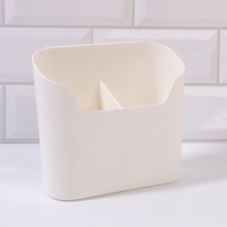 Organizer for storage "Tenderness", hinged, 2 sections, with an adhesive base, 16.7 × 6.9 cm, white color-5