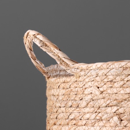 Storage basket with handles "Java", D330 Sh330 B300, natural, white-2