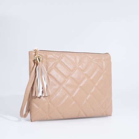 Lightning bag, strap on the wrist, beige color-2