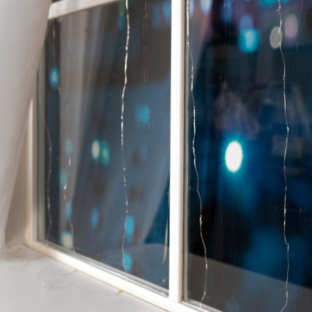 Garland "Curtain" 1.6 × 1.6 m dew, IP20, silver thread, 160 LED, white glow, 8 modes, 220 V-5