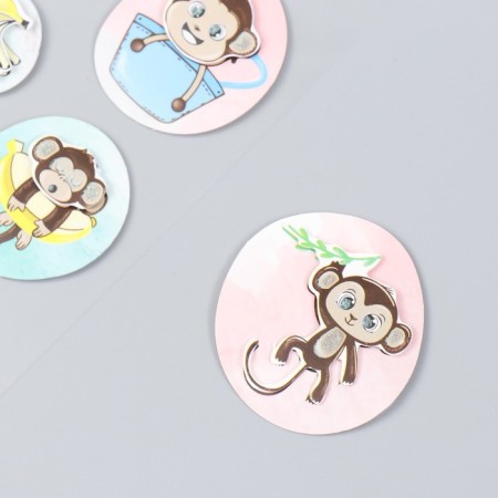 Cardboard sticker 2 layers "monkeys" 17x12 cm-1