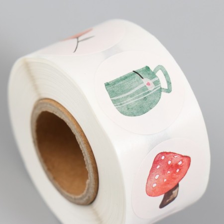 Stick Paper "Watercolor drawings" d = 2.5 cm 500 pcs in a roll 3x6.5x6.5 cm-3