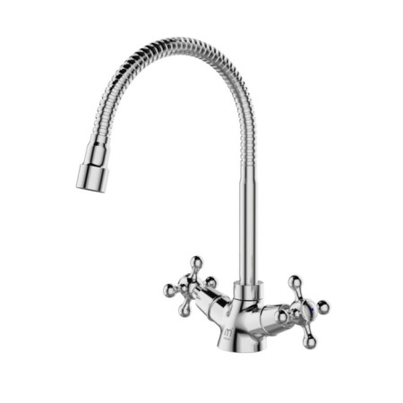 MILARDO DUPLEX DUPSB0FM05 kitchen mixer, pour 178 mm, flexible spout, chrome