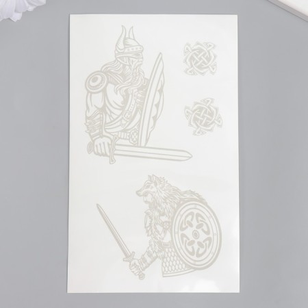 Tattoo on the body blue "Vikings" 18x11 cm-1