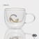 Glass mug with double walls Magistro "Duo. Grace ", 200 ml, 12.5 × 9 × 7.5 cm