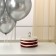 Set of candle in cake + 5 balls, number 2, silver