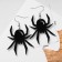 Acryl Earrings "Halloween" Spider, black color in silver