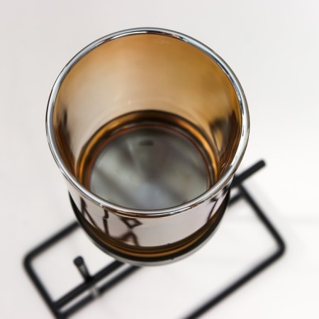 Summary Metal, glass for 1 candle "Arcana" D-5 cm, black 8.4x12.8x22.5 cm-4