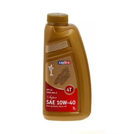 Motor oil Luxe SAE 10W-40 API SJ JASO MA-2 SUPER 4T, semi-synthetic, 1 liter