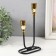 Summary Metal for 2 candles "Singer" black with gold 10x10x23.5 cm