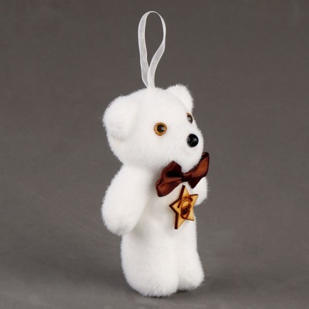 A toy of foam "White Bears" with a bow, 12 cm-1