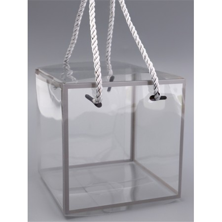 PET box with handles, silver, 12 x 12 x 12 cm-1