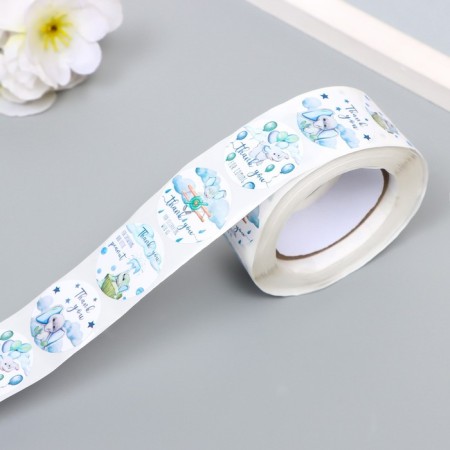 Stick Paper "Cute elephant" d = 2.5 cm 500 pcs in a roll 3x6.5x6.5 cm-4