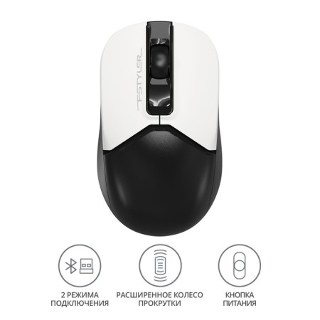 Mouse A4Tech FSTYLER FB12, optical, wireless, 1200DPI, USB, white/black-1