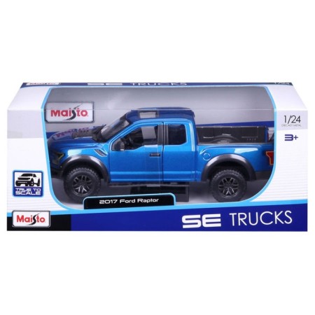 MASTO DIE-CAST 2017 Ford F-150 Raptor machine, opening doors, 1:24, blue color-10