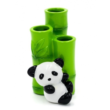 A glass for a panda toothbrush, color