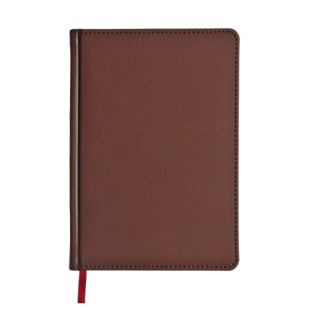 Leduced A5 Diary, 136 Velvet Index sheets, hard cover, artificial leather, lamination Soft Touch, lies, tinted block 70 g/m2, brown