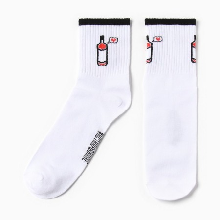 Women's socks kaftan "wine" size 36-39 (23-25 ​​cm), white