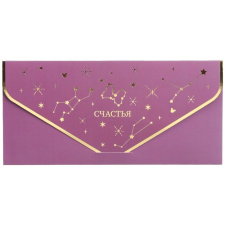 The envelope for money "Happiness" Cosmos, embossing, 19 x 9 cm-1