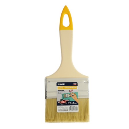 Flat “Akor” brush, metropolitan, artificial bristles, plastic handle, 75x8 mm-2