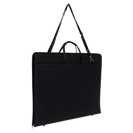 Folder for drawings and drawings for artists A2, 650 x 450 x 40 mm, with handles, textile, "inspiration" 1B2, black-1