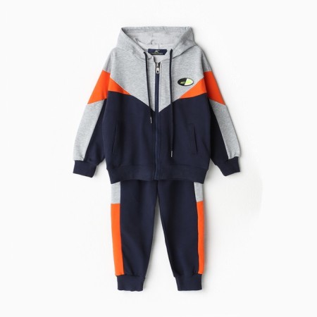 Kids' costume (sweatshirt/pants), dark blue color, height 86-92cm
