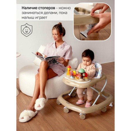 Walks of children's Amarobaby Running Baby, with an electronic game panel, brown color-4