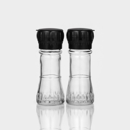 Set of glass mills, 80 ml, 2 pcs, black color-1