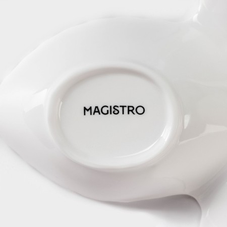 Menzhitsa Porcelain 4 cells Magistro "Leaflets", 27 × 4 cm, white color-4
