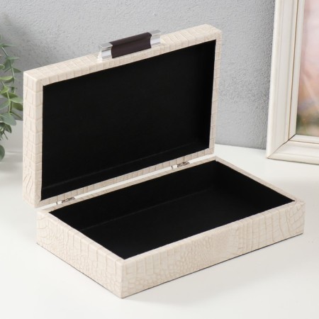 Casket wood to the leatherette "White python with streaks" 25x15x6.5 cm-2