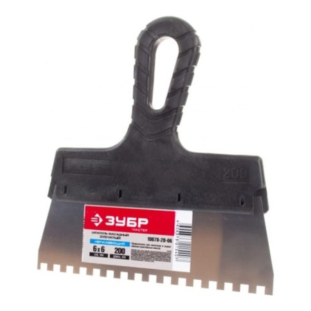 Facade bison spatula master 10078-20-06, stainless steel, 200 mm, tooth 6x6 mm