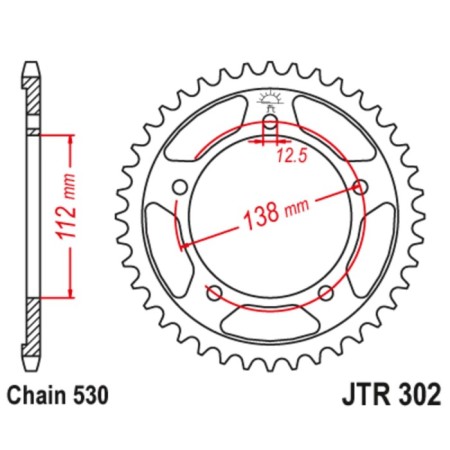 Leader star, jt sprockets r302-39, chain 530, 39 teeth-1