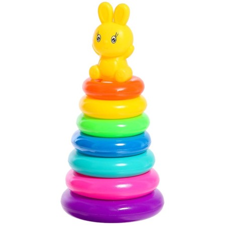 Pyramid "Bunny", 7 rings, color mix-5