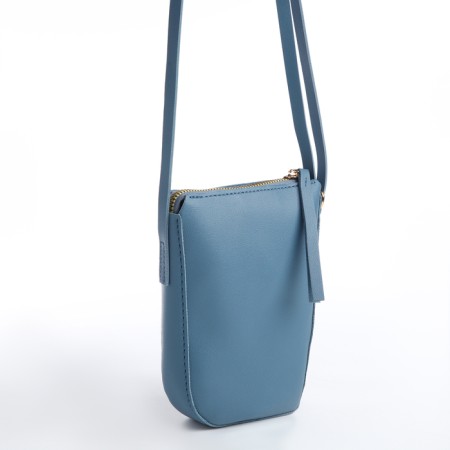 Bag Women's Cross-Bodi with a zipper, blue color-2