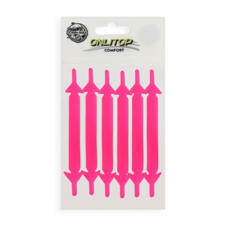 A set of shoes for shoes, 6 pcs, silicone, flat, 13 mm, 9 cm, pink neon color color-5