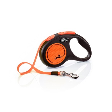 Roulette Flexi Neon New S (up to 15 kg) tape 5 m, orange