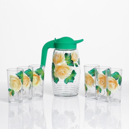 Set for Rosalia juice, art painting, 6 glasses, 1250/200 ml, mix-5