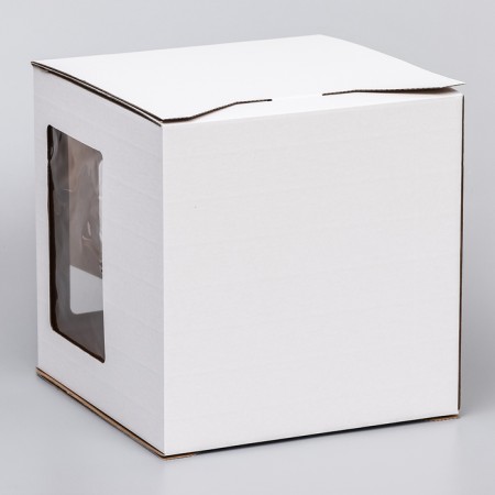 Box for cake 2 windows, with handles, white, 26 x 26 x 26 cm-2