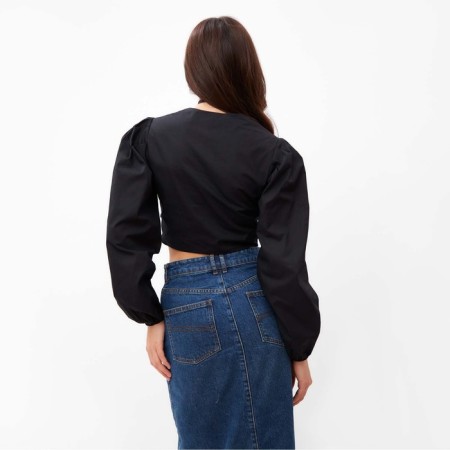 Women's shortened shirt MIST Summer Time, size 42, black-4