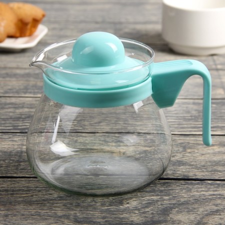 Glass teapot "Ricky", 800 ml, color mix